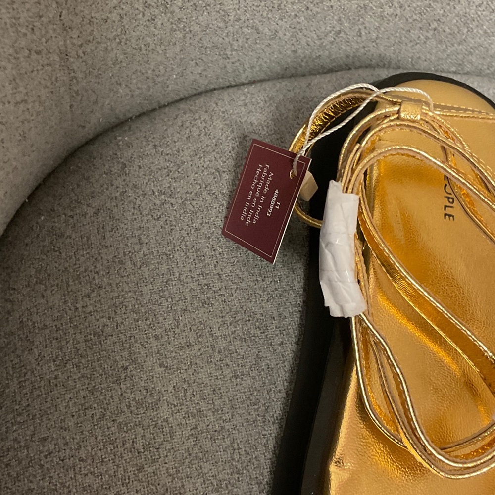 Free People Gold Strappy Sandals - Picture 3 of 6